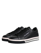 Schwarze Low-Top Herren Sneaker aus Leder
