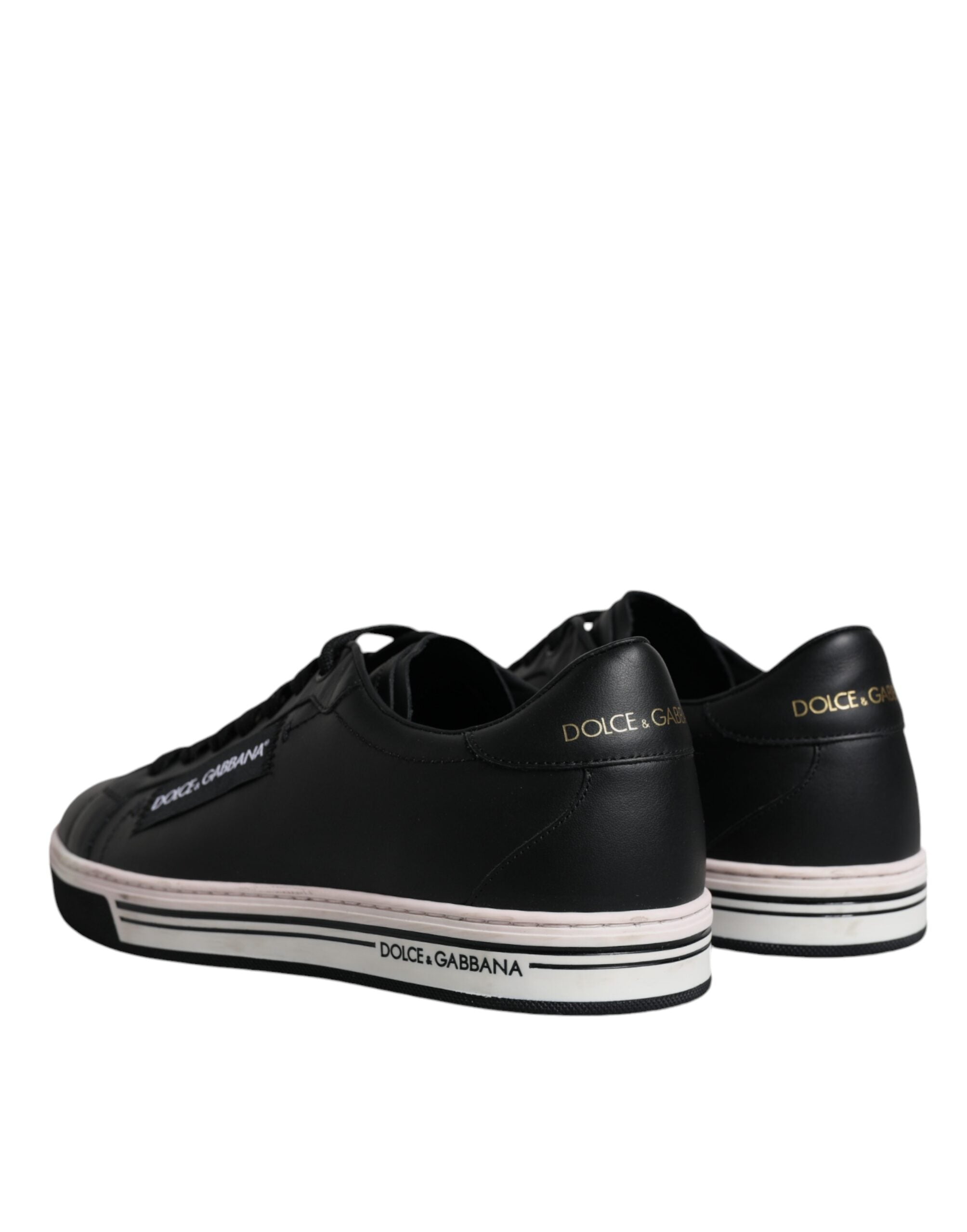 Schwarze Low-Top Herren Sneaker aus Leder