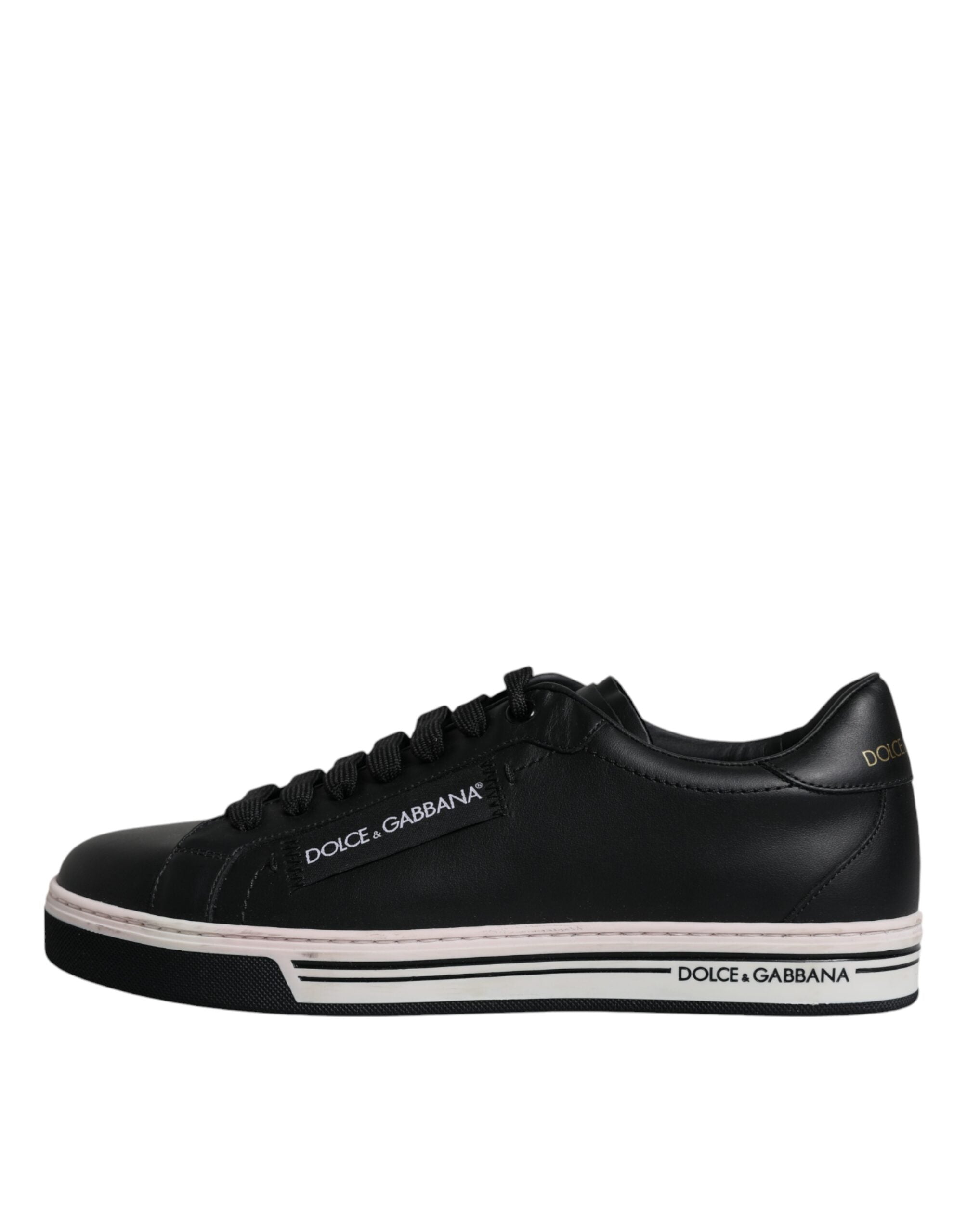 Schwarze Low-Top Herren Sneaker aus Leder