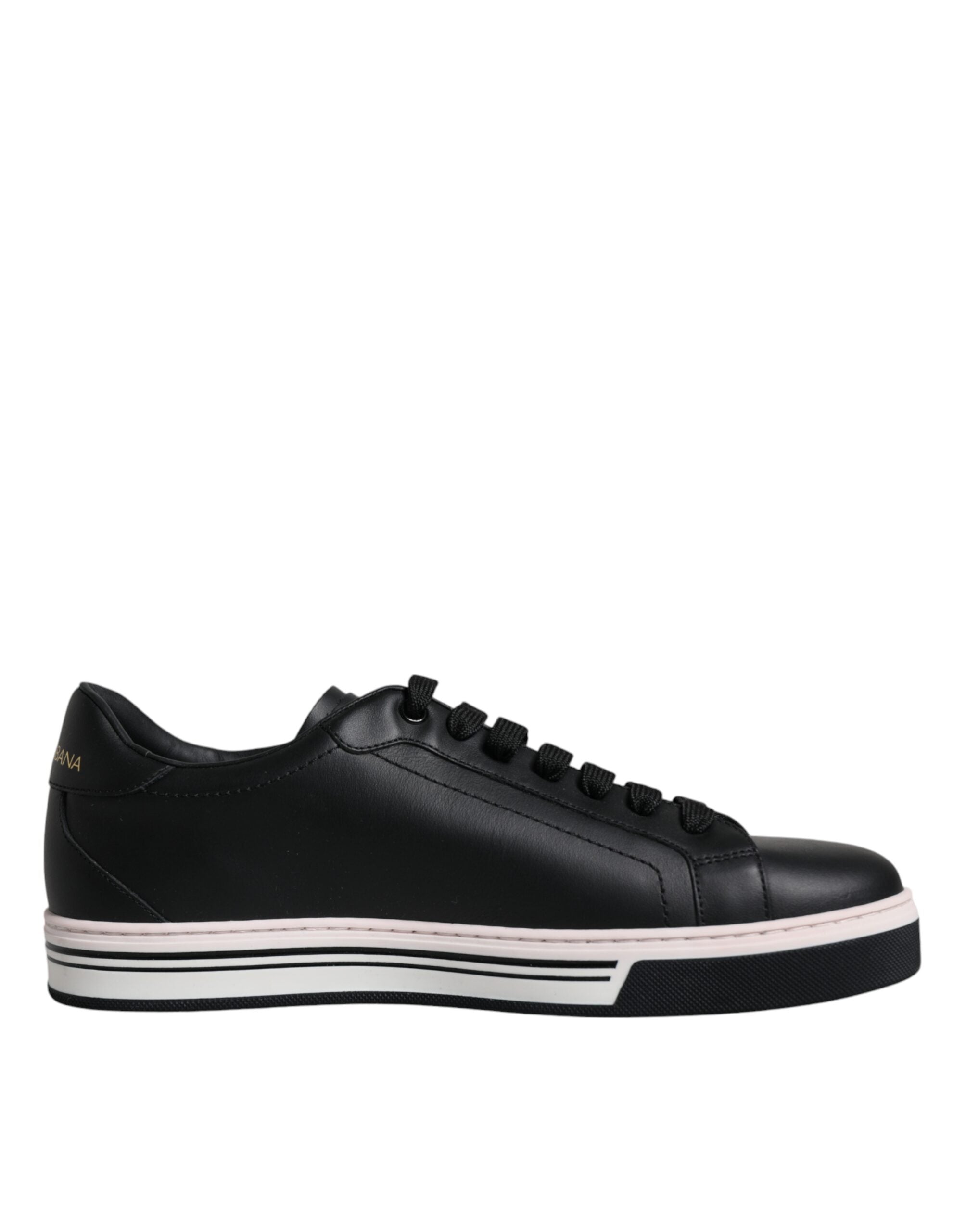 Schwarze Low-Top Herren Sneaker aus Leder