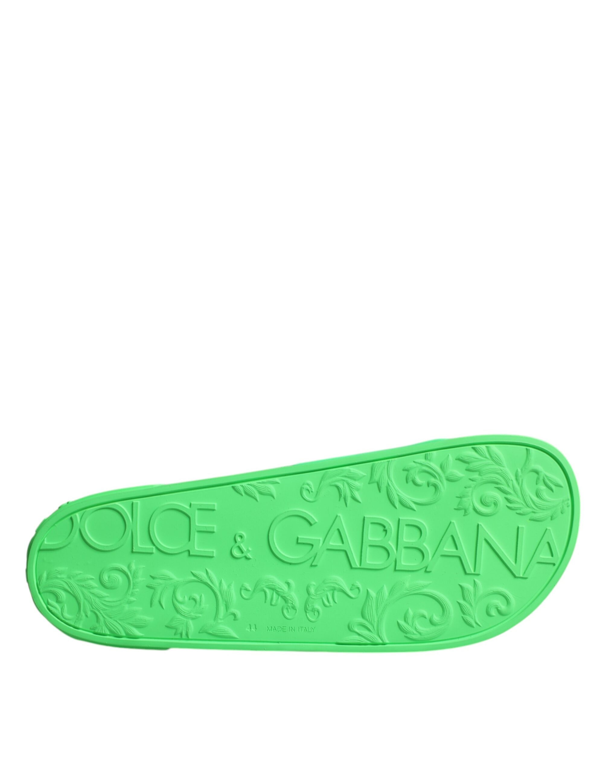 Grüne Leder-Pantoletten Badeschuhe