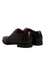 Brown Leather Lace Up Men Derby Formal Shoes