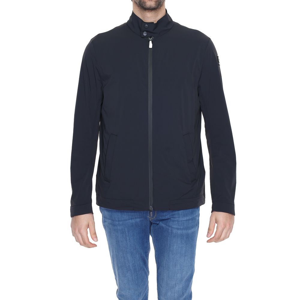 Schwarze Nylon-Windjacke