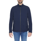 Blue Nylon Full-Length Jacket