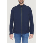 Blue Nylon Full-Length Jacket