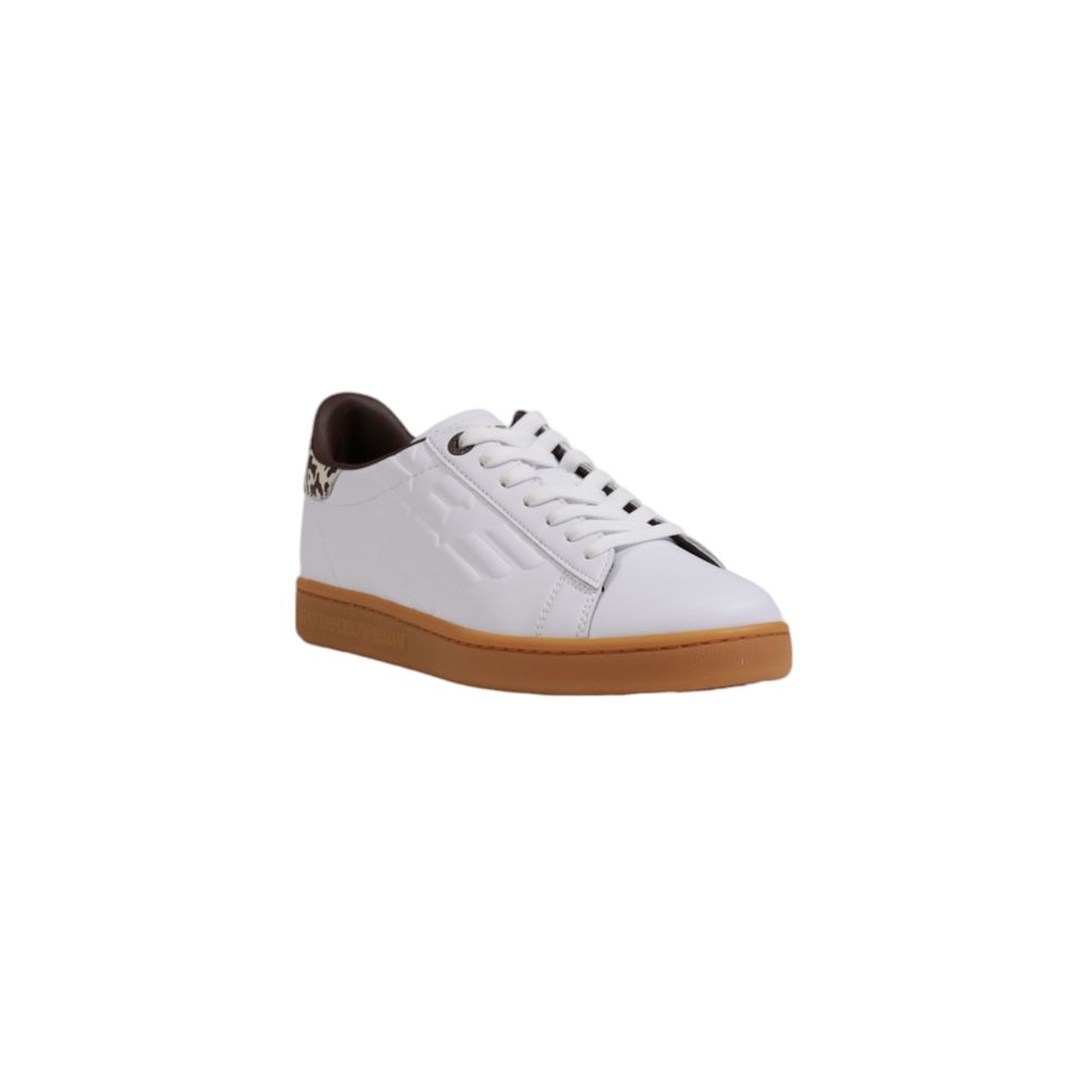 Beigefarbene Low-Top-Sneaker aus Leder