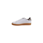 Beigefarbene Low-Top-Sneaker aus Leder