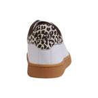 Beigefarbene Low-Top-Sneaker aus Leder