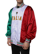 Multicolor Italia Button Down Bomber Jacket