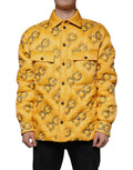 Gelbe Logo Stepp-Blousonjacke mit Knöpfen