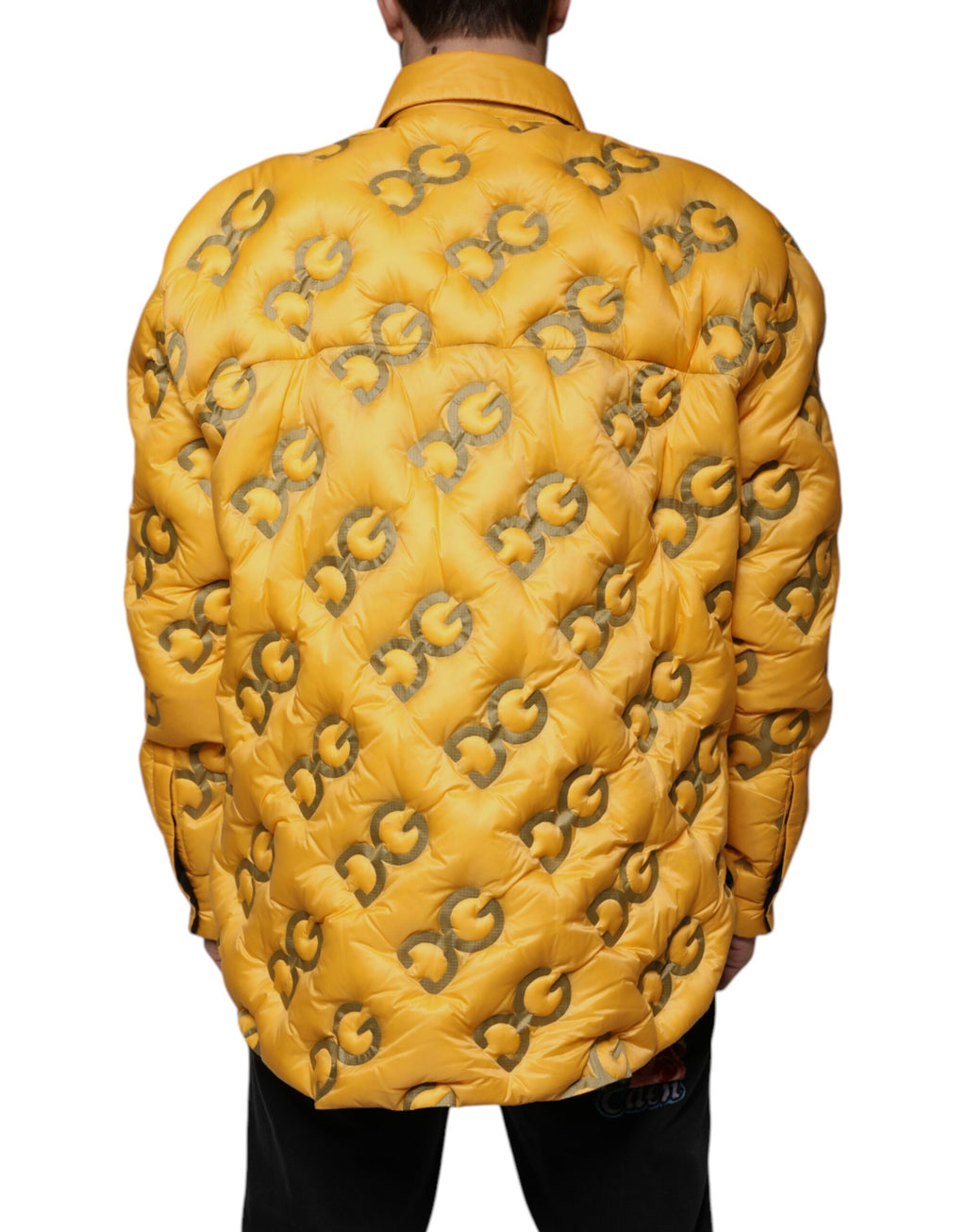 Gelbe Logo Stepp-Blousonjacke mit Knöpfen