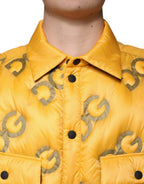 Gelbe Logo Stepp-Blousonjacke mit Knöpfen