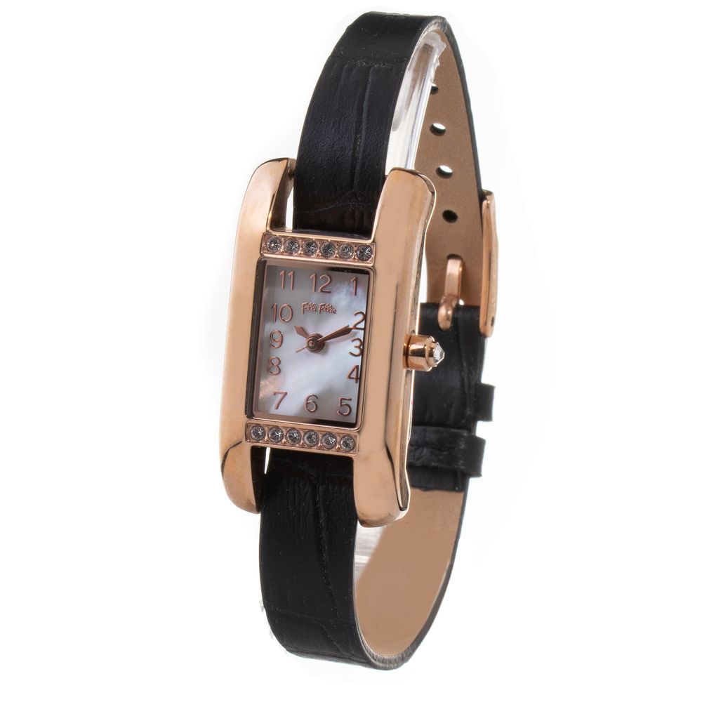 Mehrfarbige Leder-Armbanduhr
