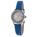 Blaue Leder-Armbanduhr