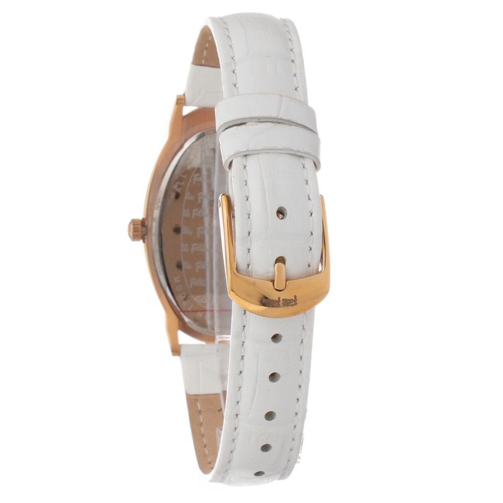 Weiße Lederarmbanduhr