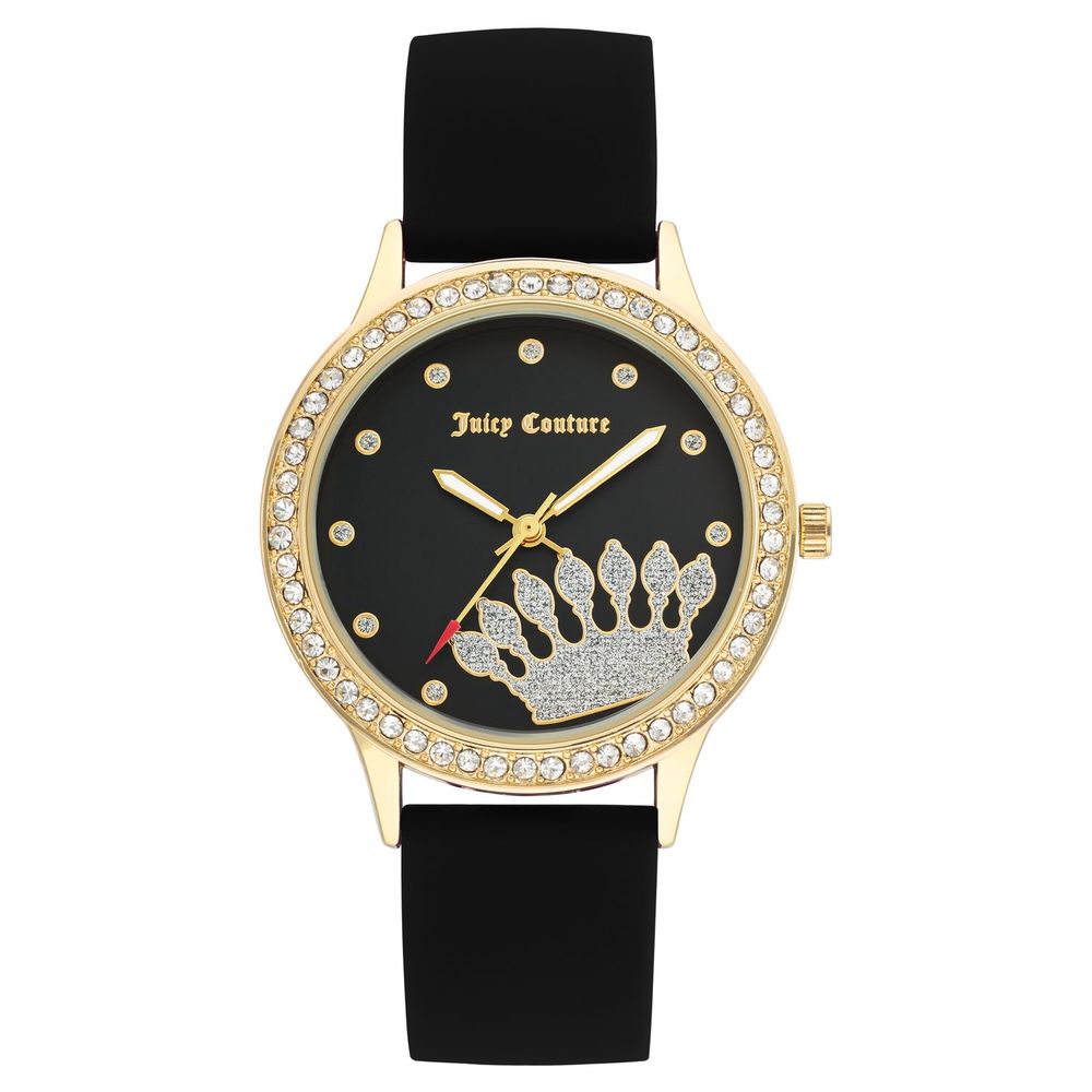 Schwarze Synthetik-Armbanduhr