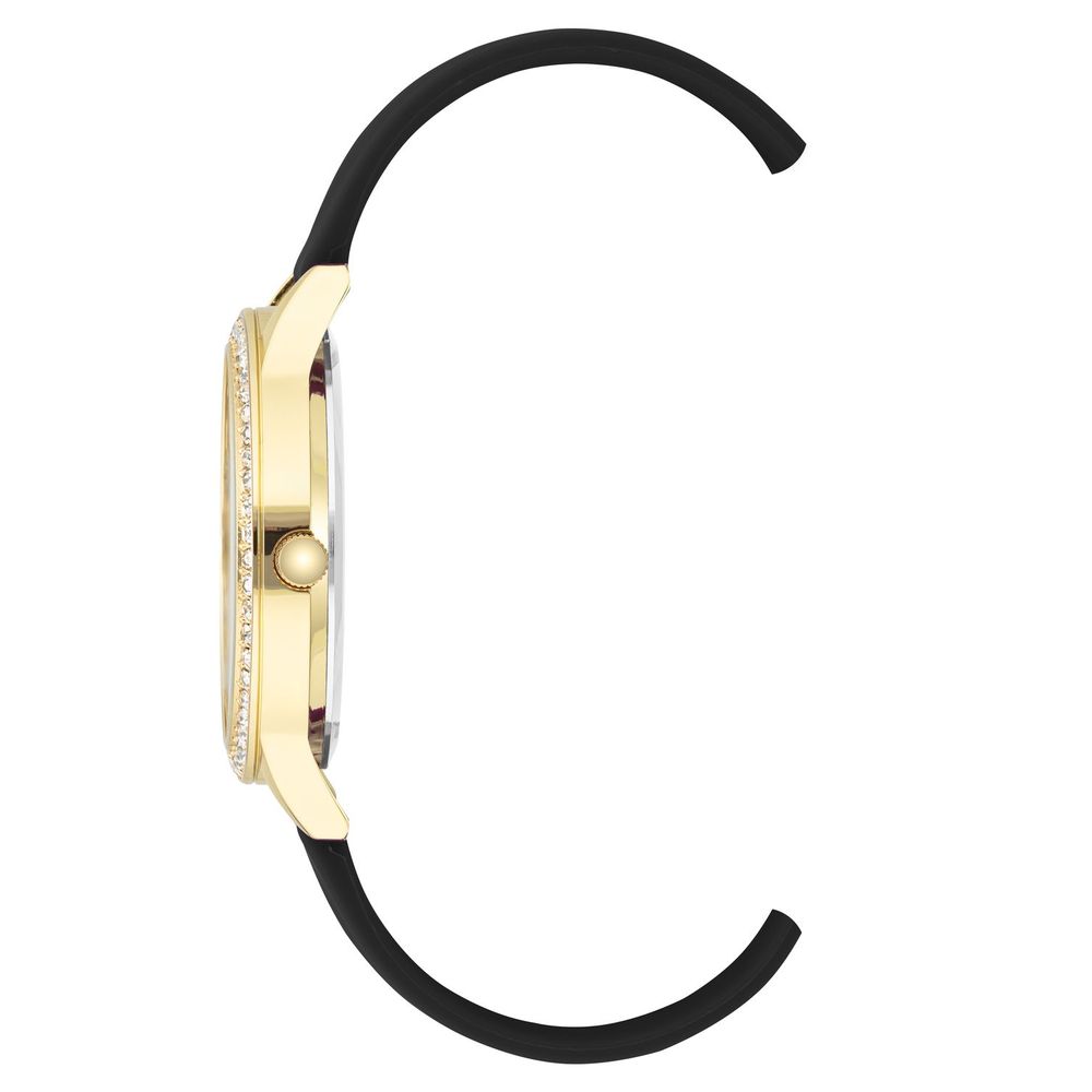 Schwarze Synthetik-Armbanduhr