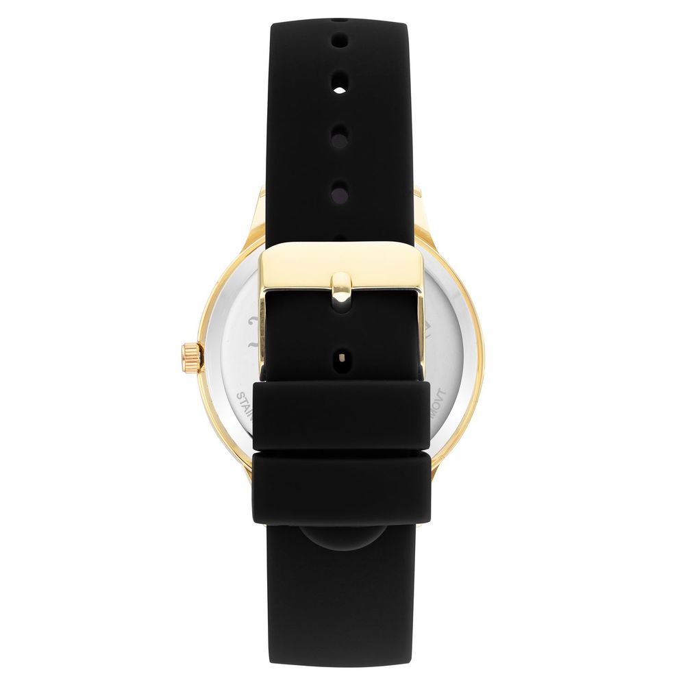 Schwarze Synthetik-Armbanduhr