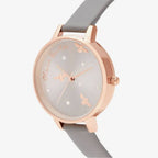 Gray Artificial Leather Dress Watch