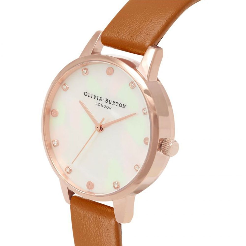 Braune Kunstleder-Armbanduhr