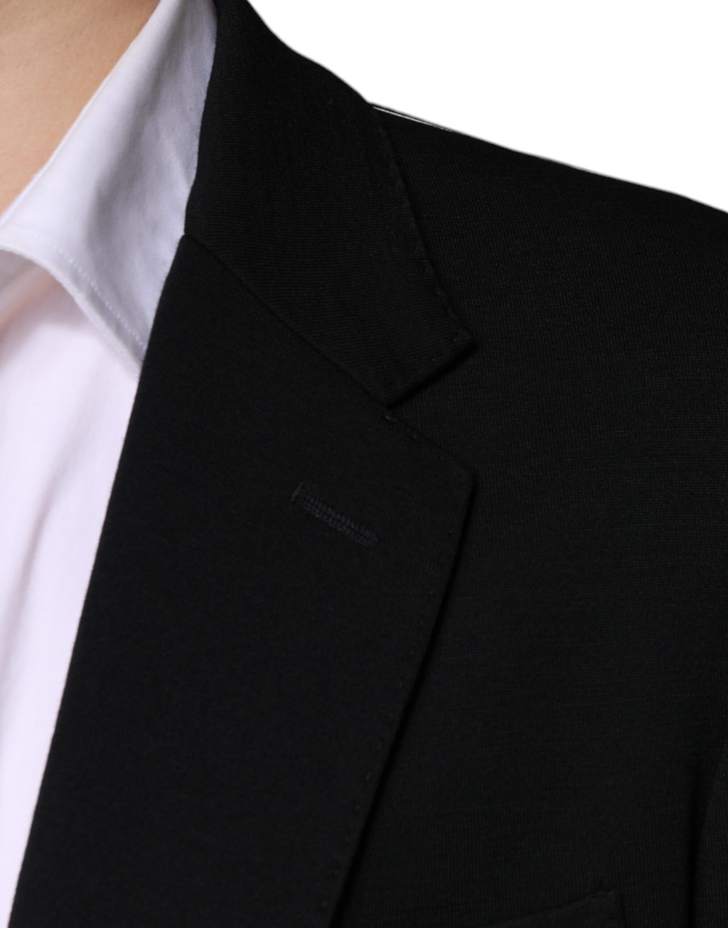 Einreihiger, schwarzer Blazer aus Wolle