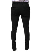 Schwarze Skinny-Anzughose aus Wolle