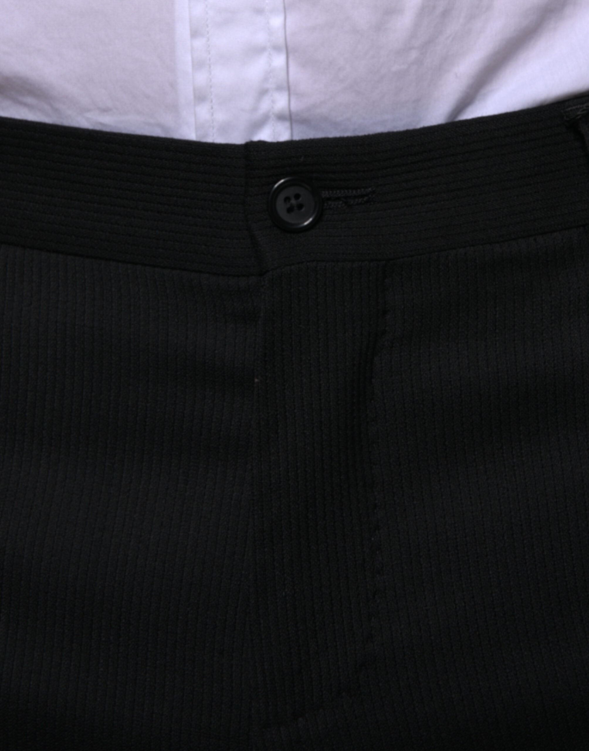 Schwarze Skinny-Anzughose aus Wolle