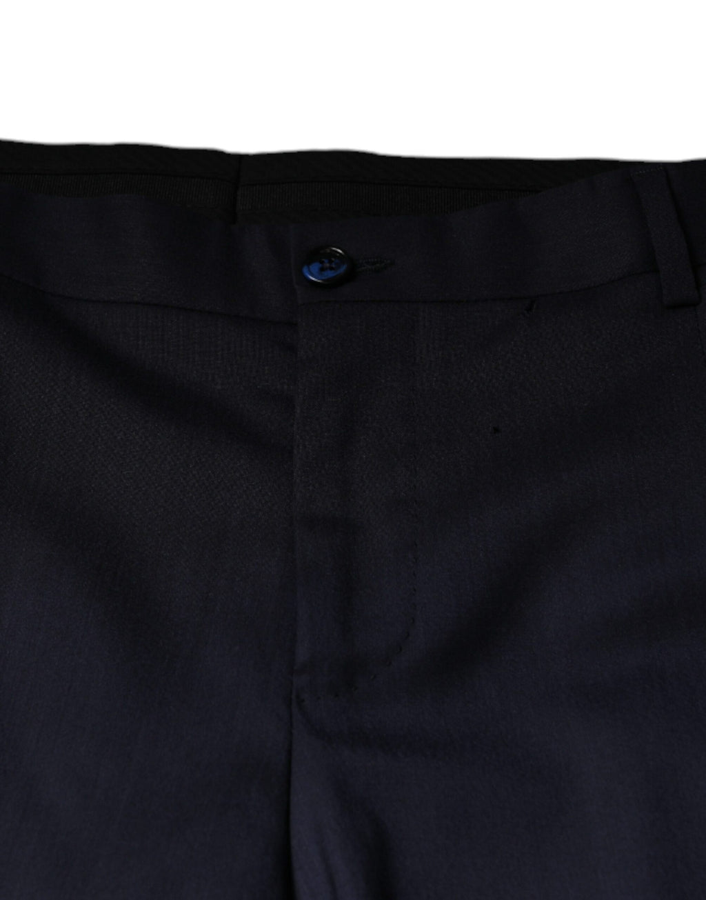 Blaue elegante schmal geschnittene Anzughose aus Wolle