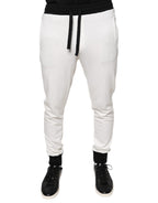 Weiße Baumwolle Slim Herren Jogger Sweatpants Hose