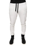 Weiße Baumwolle Slim Herren Jogger Sweatpants Hose