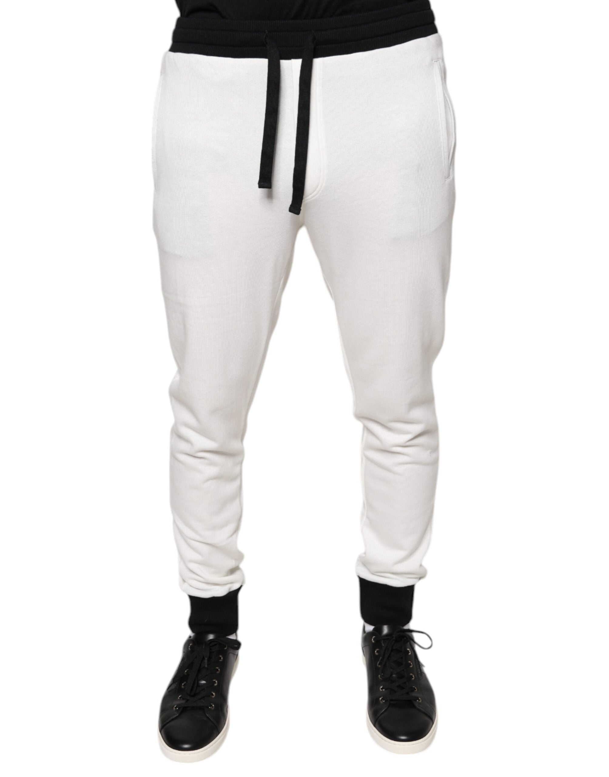 Weiße Baumwolle Slim Herren Jogger Sweatpants Hose