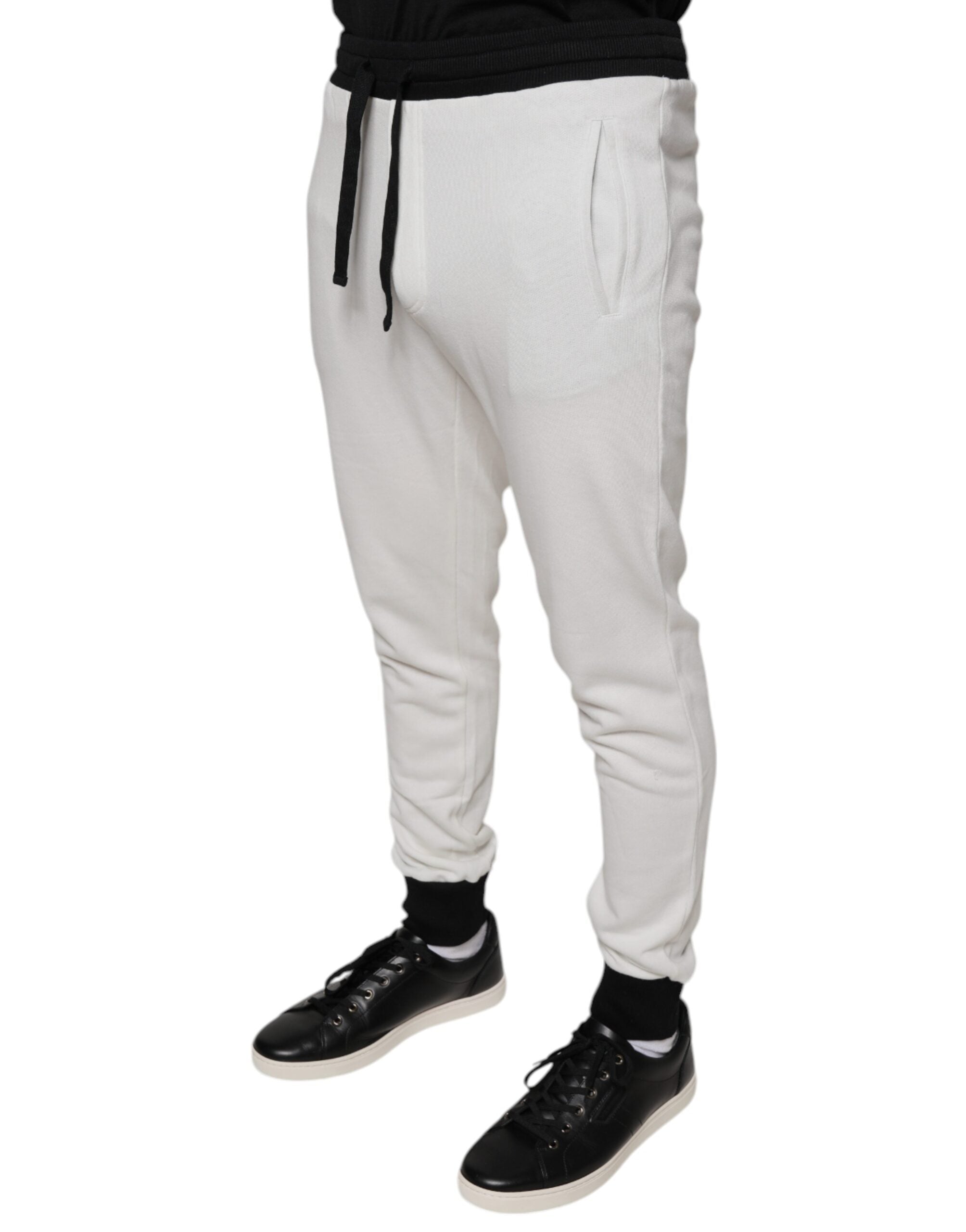 Weiße Baumwolle Slim Herren Jogger Sweatpants Hose