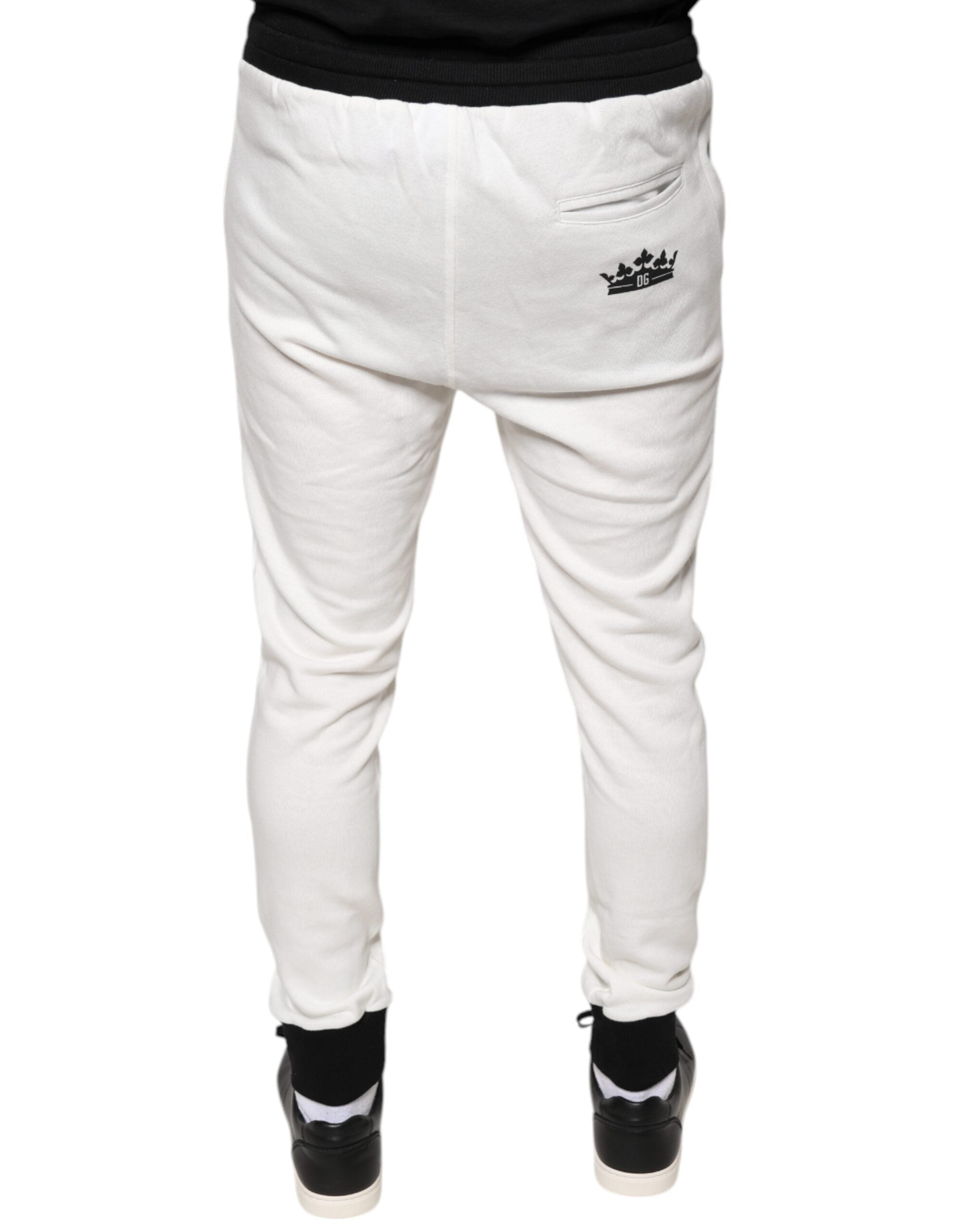 Weiße Baumwolle Slim Herren Jogger Sweatpants Hose