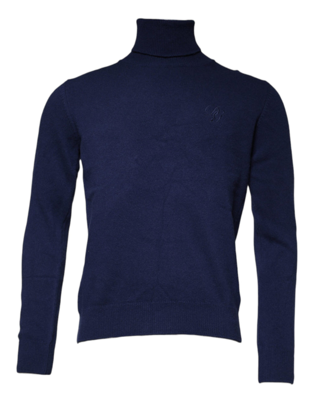 Blauer Rollkragenpullover aus Strick