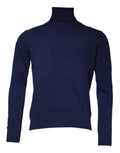 Blauer Rollkragenpullover aus Strick