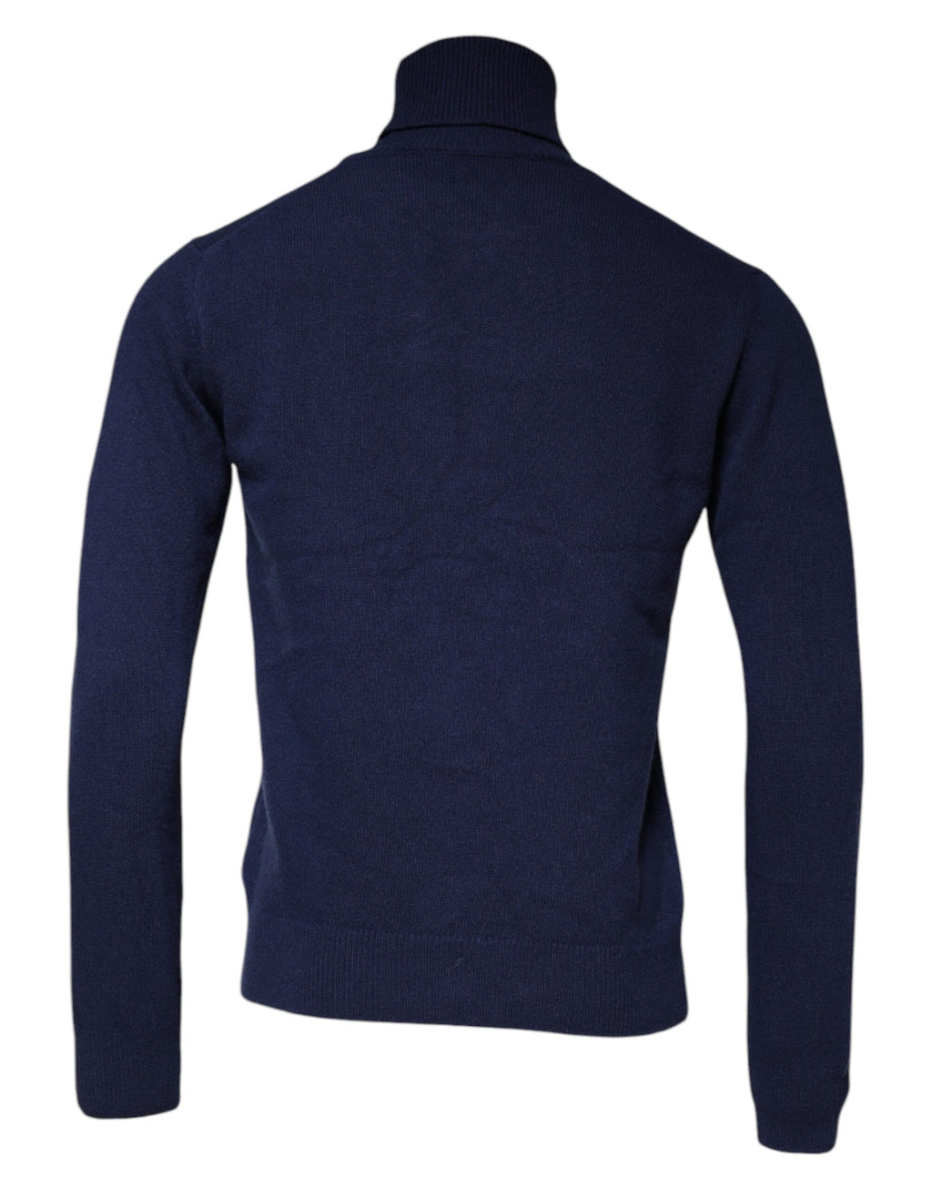 Blauer Rollkragenpullover aus Strick