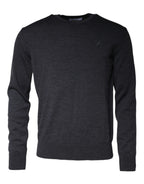 Maglione girocollo in lana grigio scuro