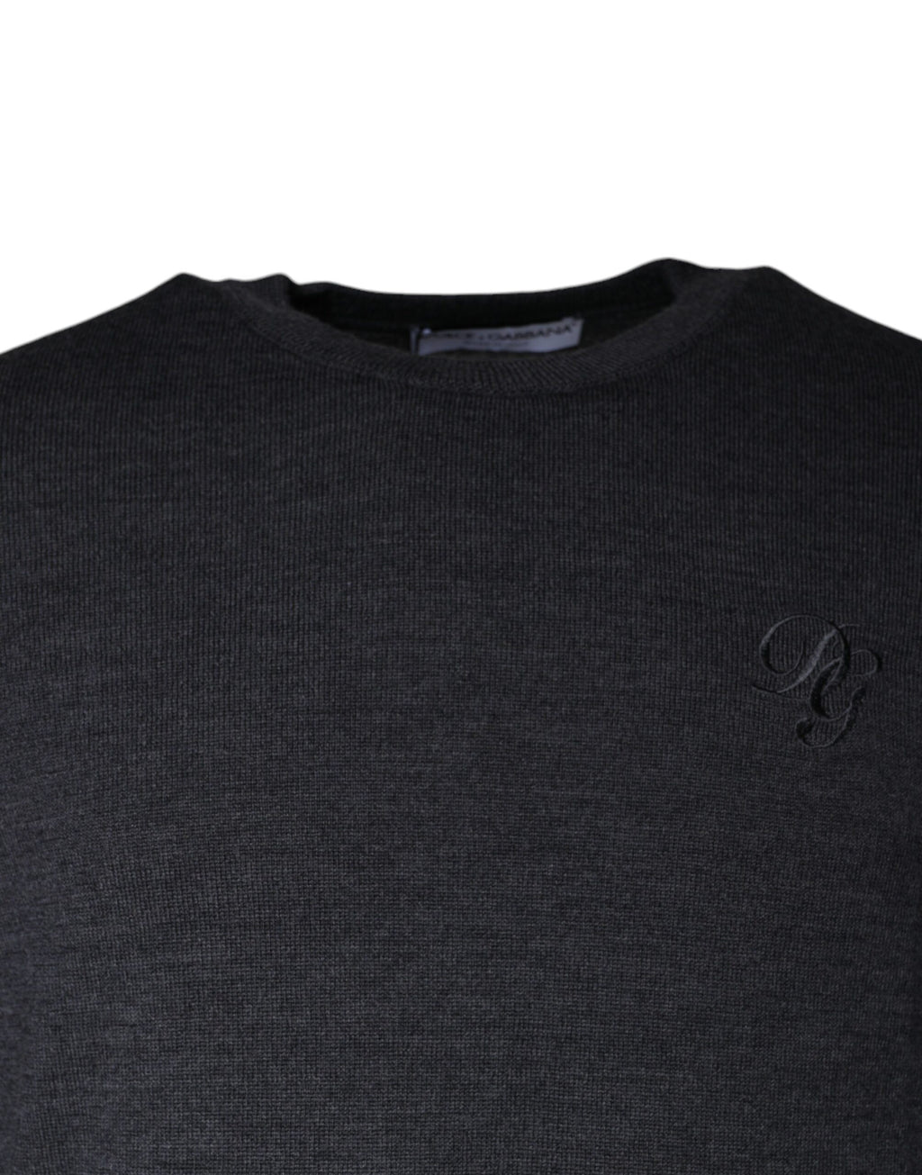 Maglione girocollo in lana grigio scuro