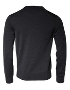 Maglione girocollo in lana grigio scuro