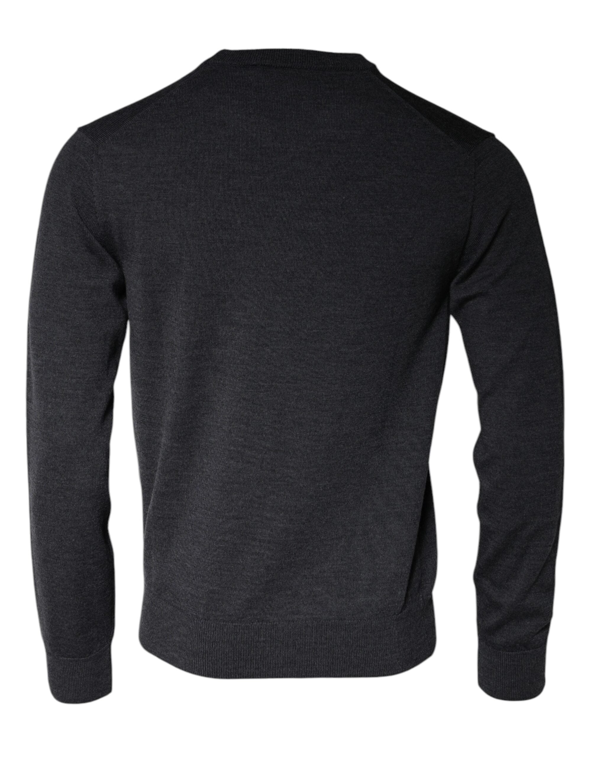 Maglione girocollo in lana grigio scuro