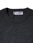 Maglione girocollo in lana grigio scuro