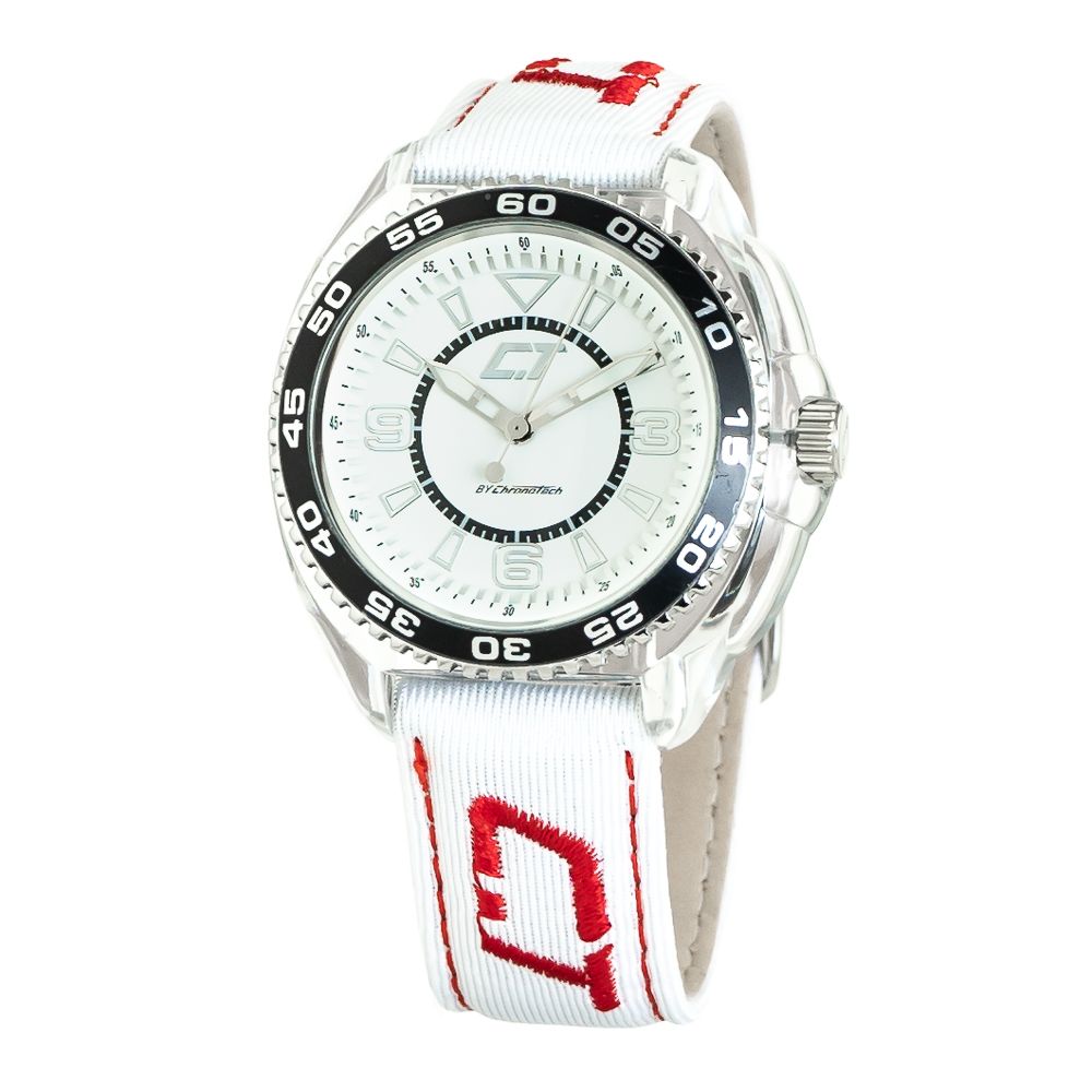 Orologio da polso con cinturino in pelle bianco