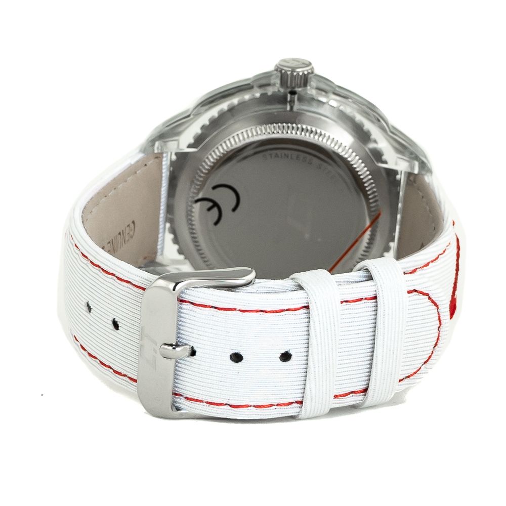 Orologio da polso con cinturino in pelle bianco