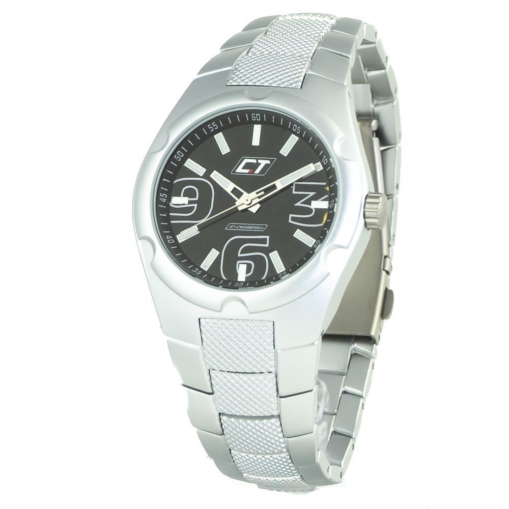 Silberne Edelstahl-Dresswatch