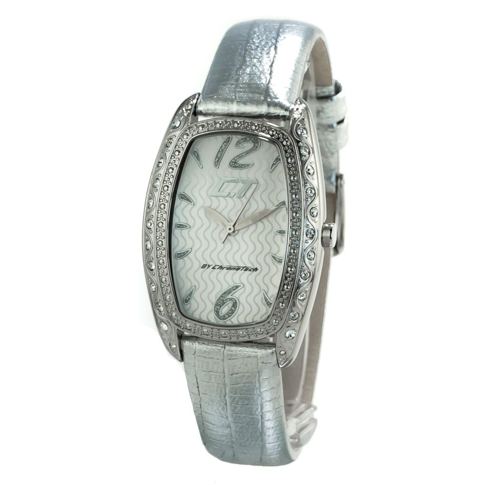 Silbernes Lederarmbanduhr