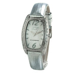 Silbernes Lederarmbanduhr