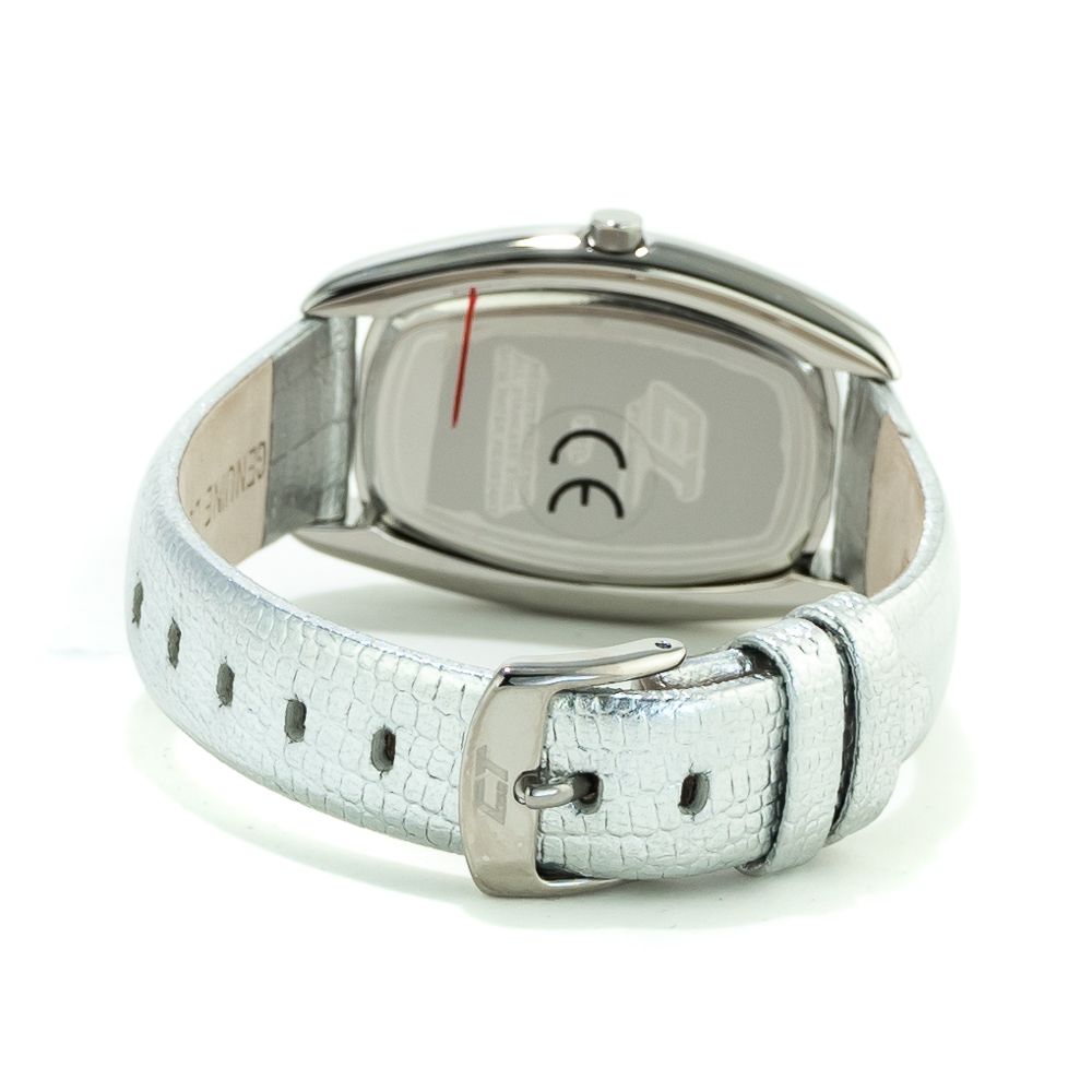 Silbernes Lederarmbanduhr