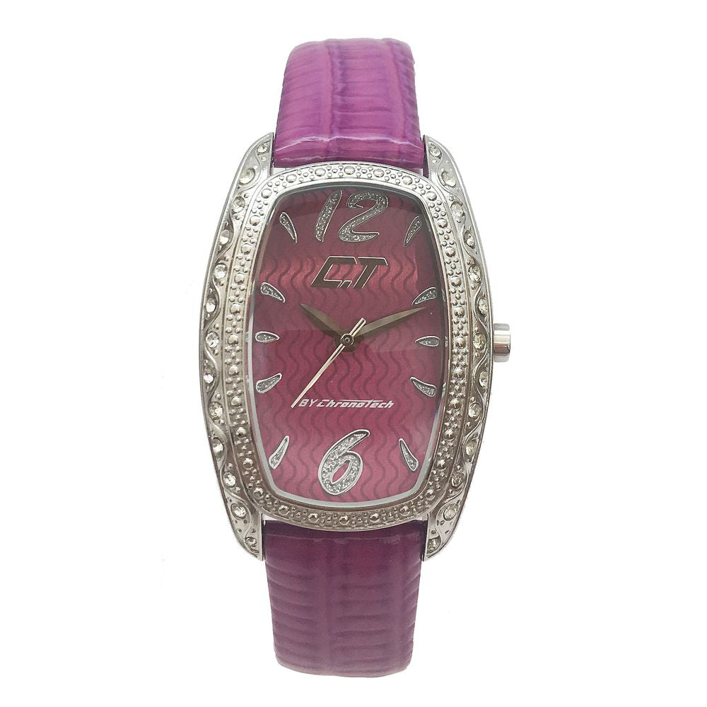 Lederarmbanduhr Lila