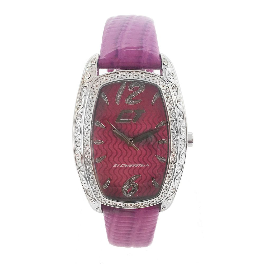 Lederarmbanduhr Lila
