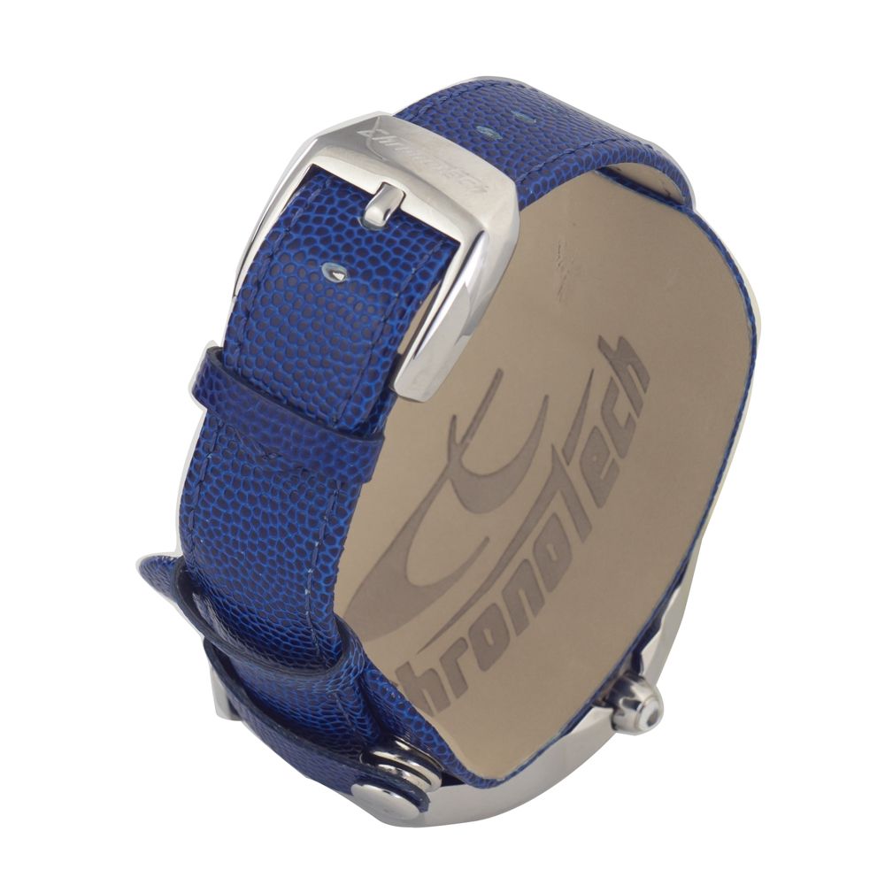 Armbanduhr aus blauem Leder